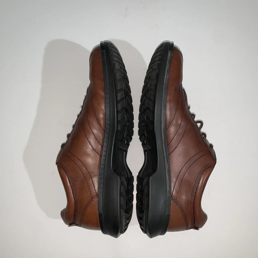 ECCO Shoes Mens Size 12.5 Brown Leather Lace Up Casual Comfort Walking Oxfords